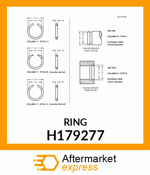 RING, SNAP INTERNAL 69.85 H179277