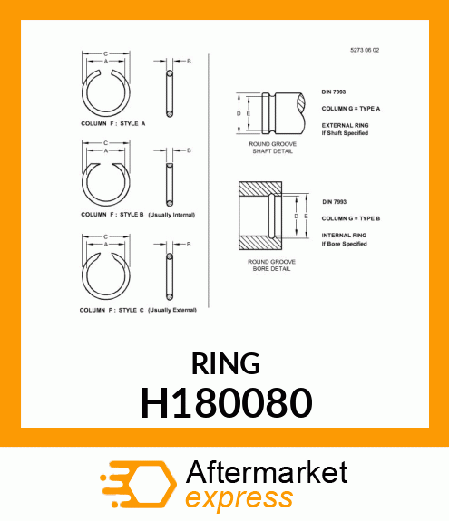 SNAP RING, EXT ROUND, 100 H180080