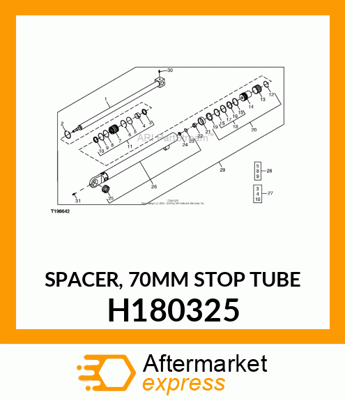 SPACER, 70MM STOP TUBE H180325