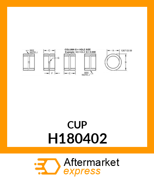 BUSHING, 54.5X65X76 H180402