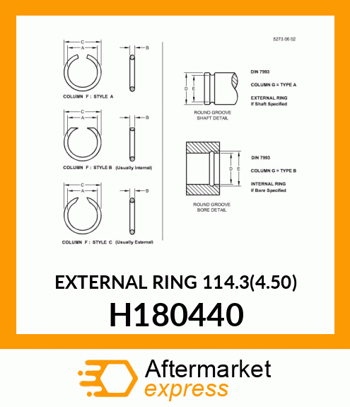 EXTERNAL RING 114.3(4.50) H180440