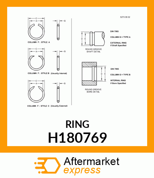 RING, INTERNAL SNAP 107.95(4.25IN) H180769
