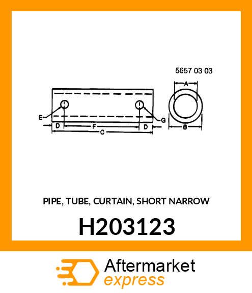 PIPE, TUBE, CURTAIN, SHORT NARROW H203123