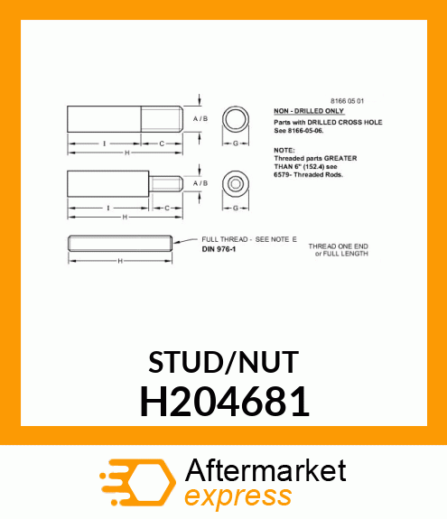 STUD,THREADED H204681