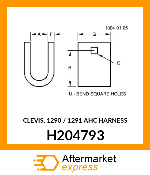 CLEVIS, 1290 / 1291 AHC HARNESS H204793