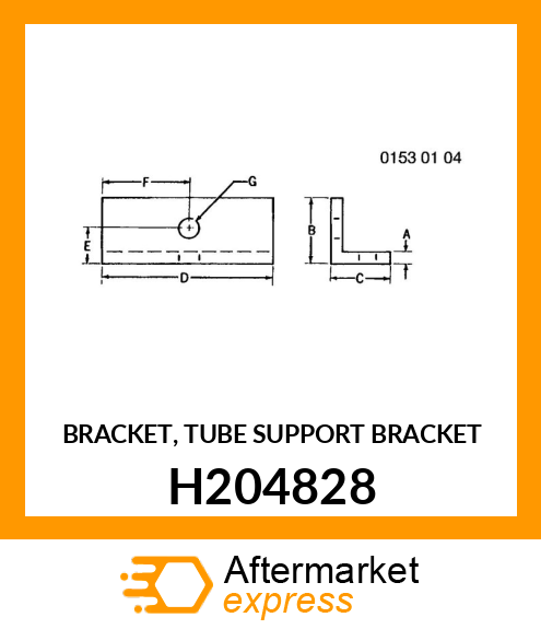 BRACKET, TUBE SUPPORT BRACKET H204828