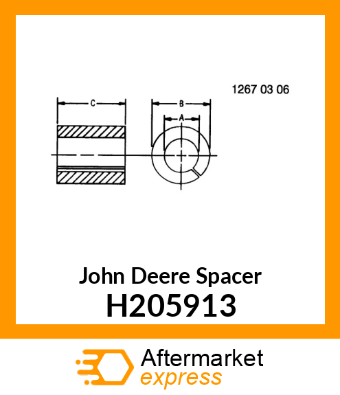 SPACER,TOP SHAFT OUTER AND INNER H205913