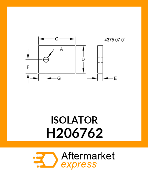 SEAL, LATERAL TILT HORIZONTAL H206762