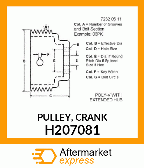 PULLEY, CRANK H207081