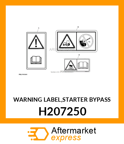 WARNING LABEL,STARTER BYPASS H207250