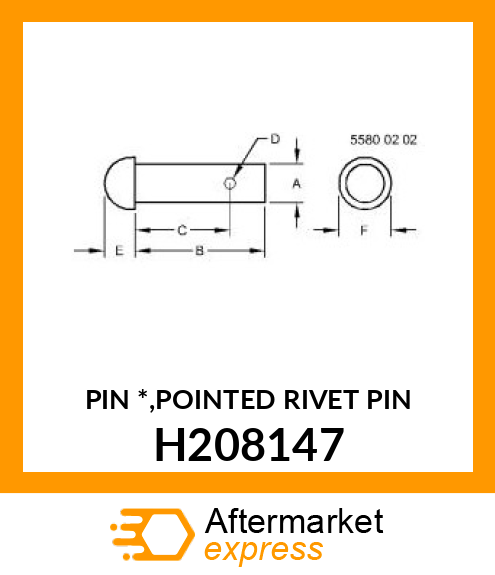 PIN *,POINTED RIVET PIN H208147