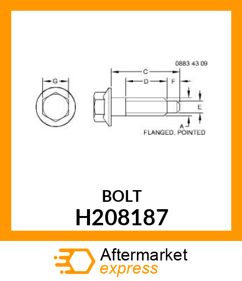 SCREW, HEXFLG M10X1.5X50 SPECIAL PO H208187