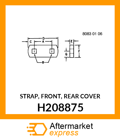 STRAP, FRONT, REAR COVER H208875