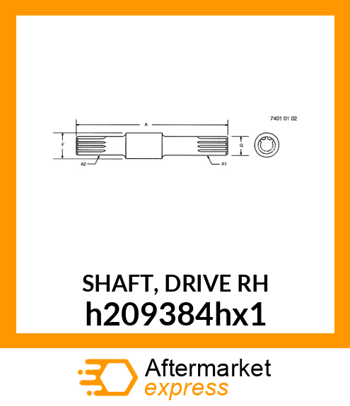 SHAFT, DRIVE RH h209384hx1