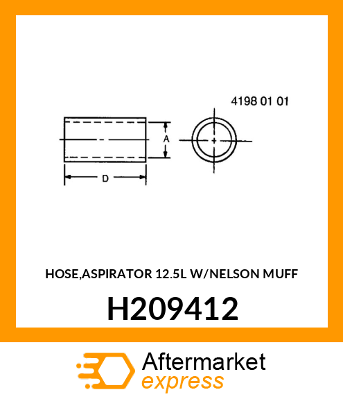 HOSE,ASPIRATOR 12.5L W/NELSON MUFF H209412