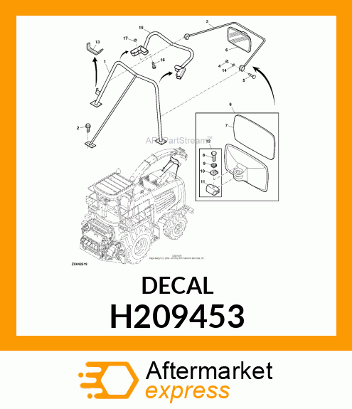 LABEL,SIGN, AUGER DANGER H209453