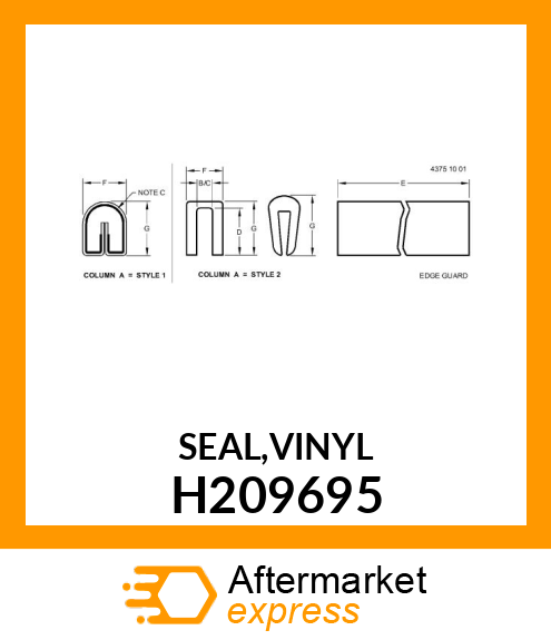 SEAL,VINYL H209695