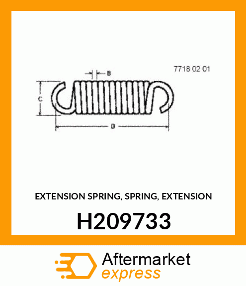 EXTENSION SPRING, SPRING, EXTENSION H209733