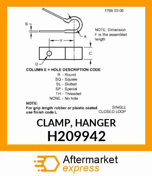 CLAMP, HANGER H209942