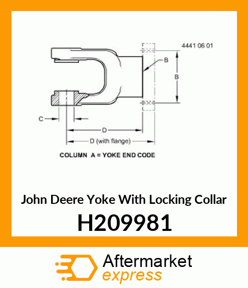 YOKE, CLAMP, HEX BORE H209981