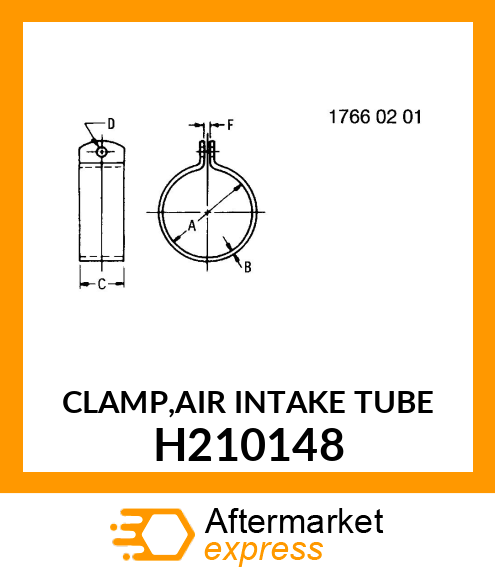 CLAMP,AIR INTAKE TUBE H210148