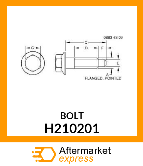 SCREW, HEX FLANGE, SPECIAL PILOT H210201