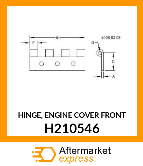 HINGE, ENGINE COVER FRONT H210546