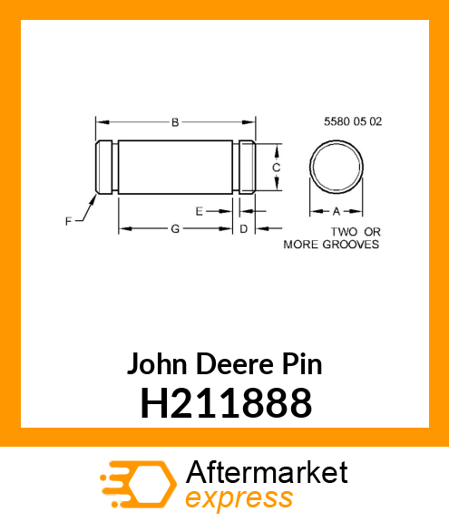 PIN, FOLDING UNLOADING AUGER LINKAG H211888