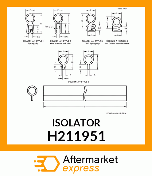 ISOLATOR, CHAFFER, SIDE H211951