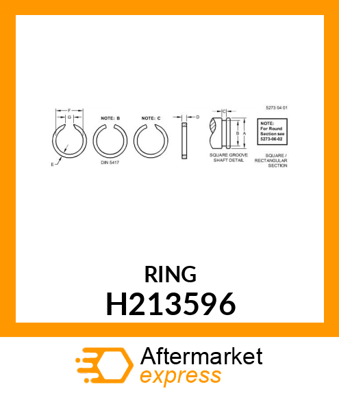 SNAP RING, EXTERNAL H213596