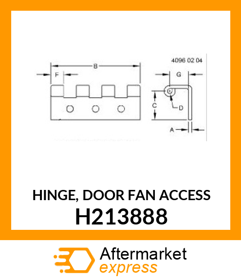 HINGE, DOOR FAN ACCESS H213888