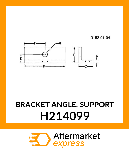 BRACKET ANGLE, SUPPORT H214099