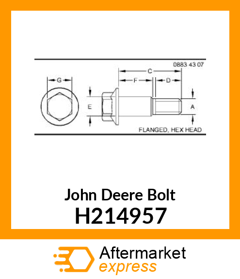 BOLT, HEAVY DUTY TAILBOARD MOUNT H214957