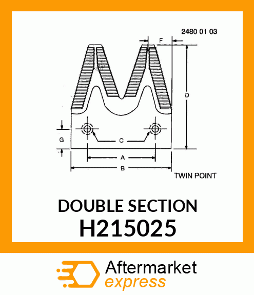 SECTION, SECTION, FINE TOOTH KNIFE H215025