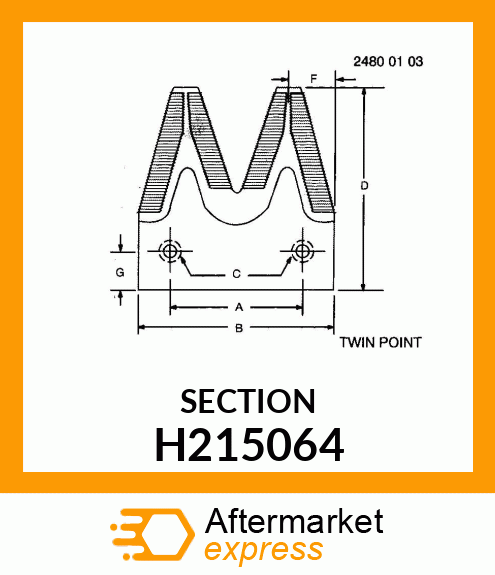 SECTION, SECTION, COARSE TOOTH KNIF H215064