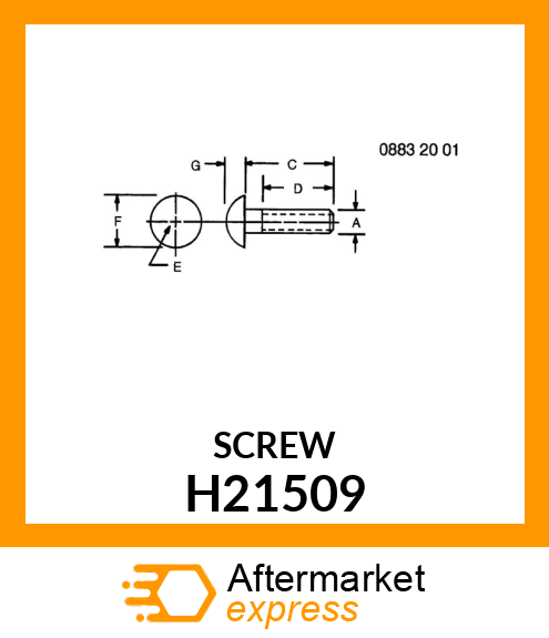 NO.4 X 1/4 TR HD MACH SCREW H21509