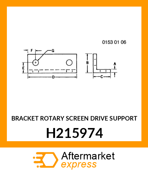 BRACKET ROTARY SCREEN DRIVE SUPPORT H215974