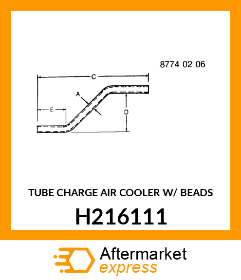 TUBE CHARGE AIR COOLER W/ BEADS H216111