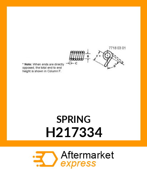 TORSION SPRING, DRIBBLE DOOR H217334