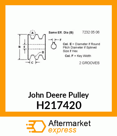 PULLEY, FDR HSE, LOWER, FXD SPD H217420