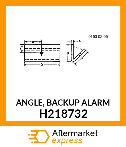 ANGLE, BACKUP ALARM H218732