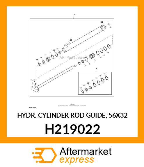 HYDR. CYLINDER ROD GUIDE, 56X32 H219022