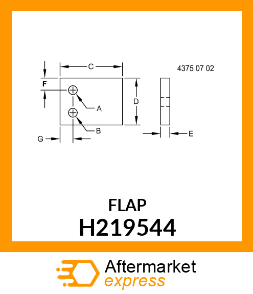 SEAL, UPPER, FORE/AFT FRAME H219544