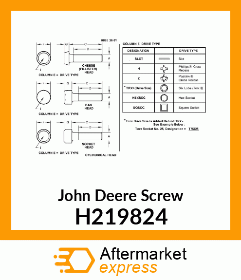 SCREW, HEX SOCKET HEAD H219824