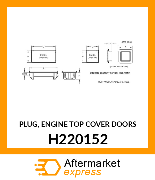 PLUG, ENGINE TOP COVER DOORS H220152