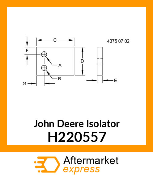 ISOLATOR, RUBBER, FEEDHOUSE DOOR H220557