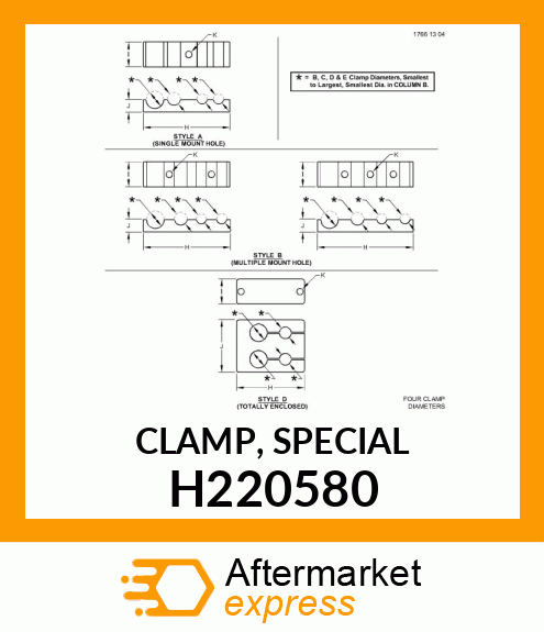 CLAMP, SPECIAL H220580