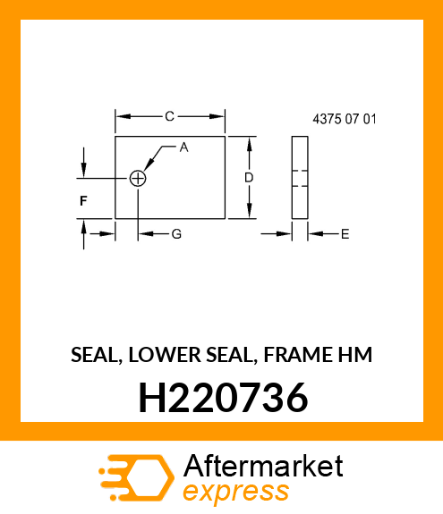 SEAL, LOWER SEAL, FRAME HM H220736