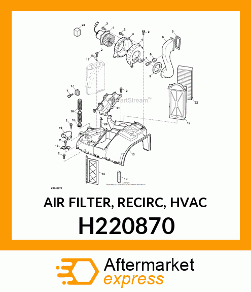 AIR FILTER, RECIRC, HVAC H220870