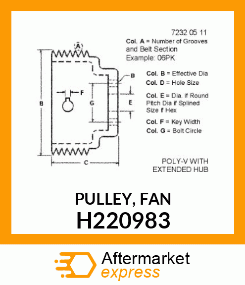 PULLEY, FAN H220983